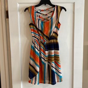 Xhilaration Orange and White Sleeveless Sundress